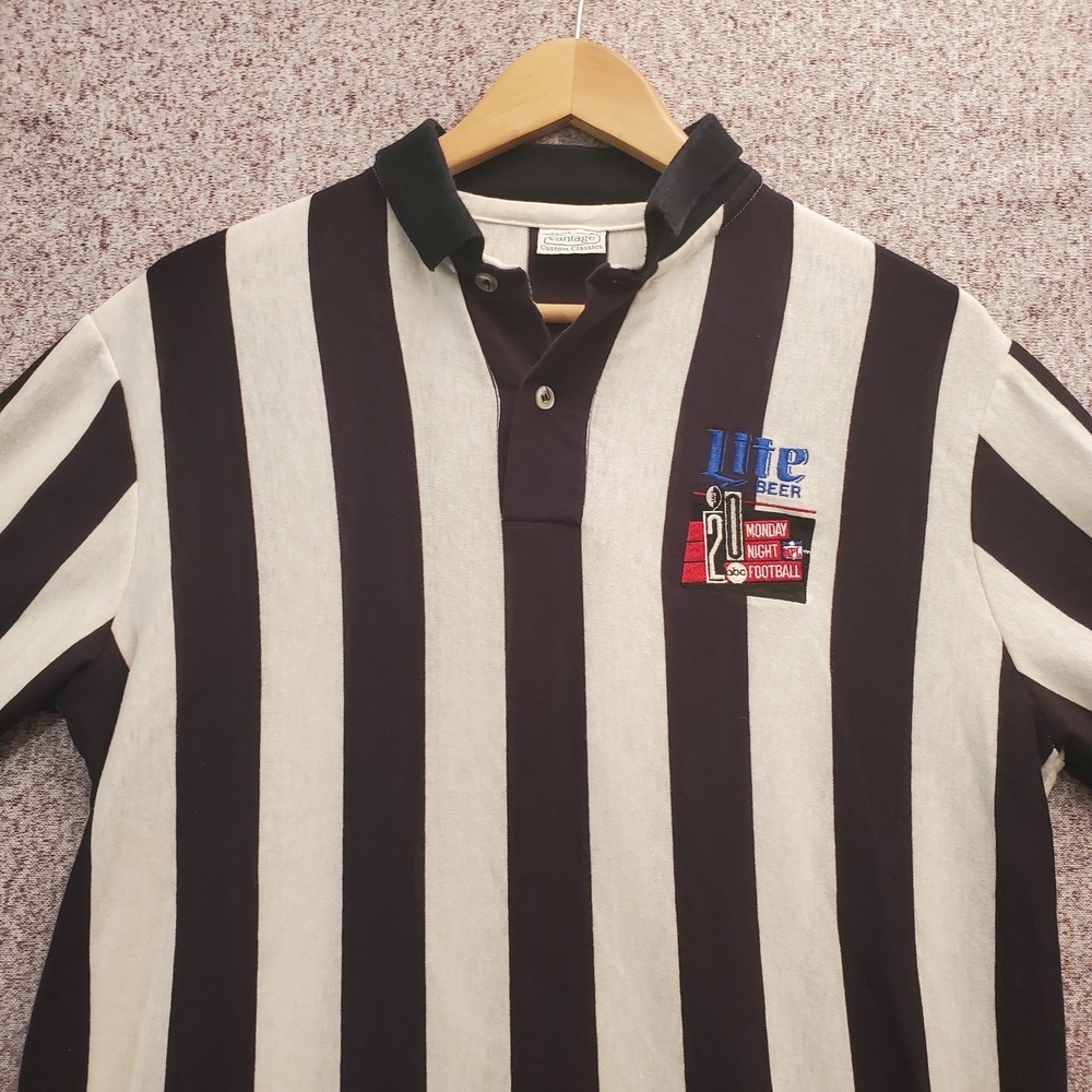 Monday Night Football 20th Season Vintage Referee Shirt Size XL Miller Lite Beer